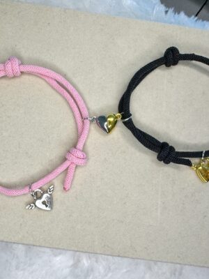 Set pulseras corazón
